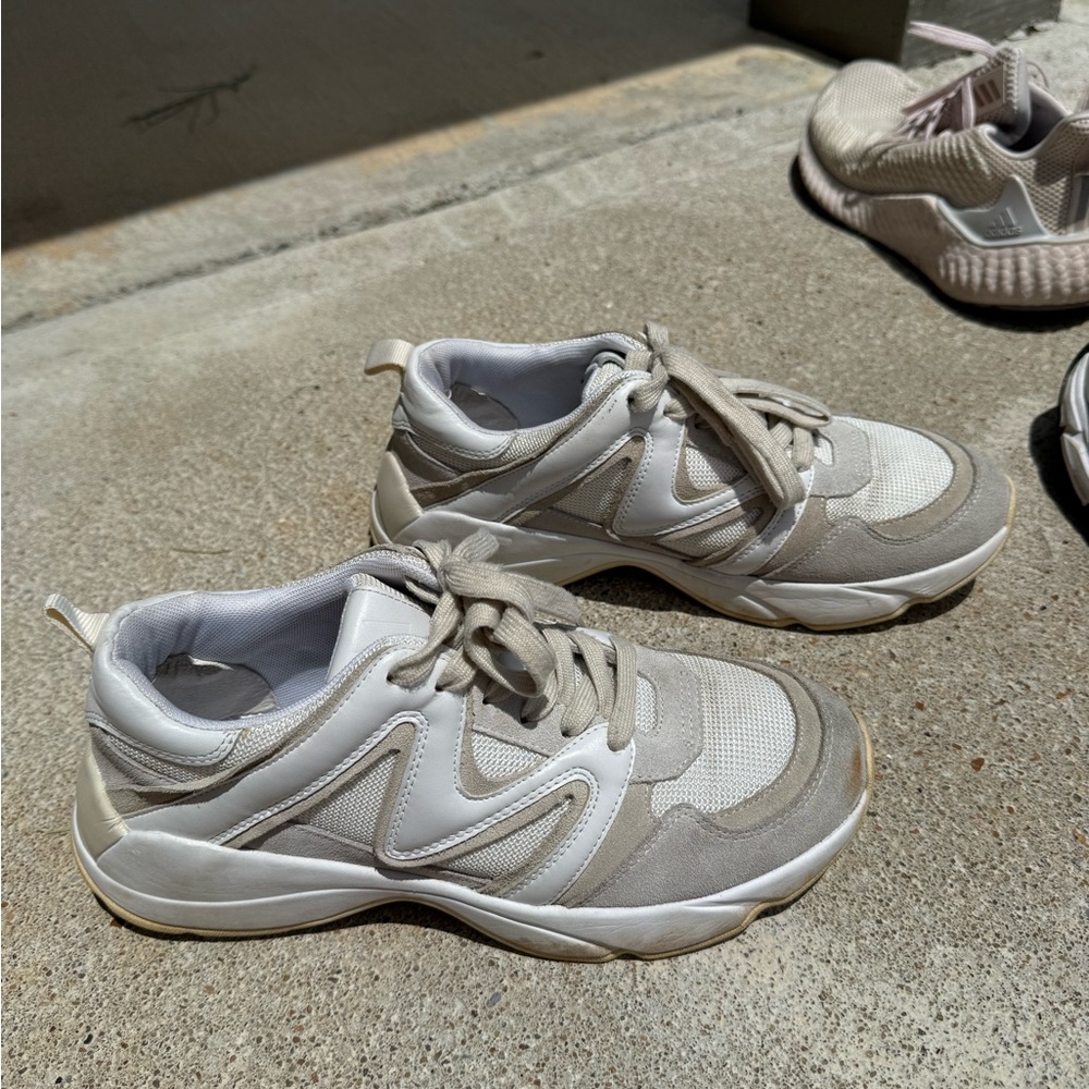 Maje Women's Tennis Sneakers in Cream and White
